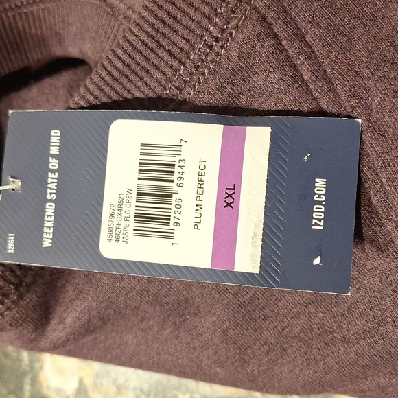 f Mens Izod Purple Soft Stretch Performance Sweatshirt  XXL.  NWT - Picture 4 of 5